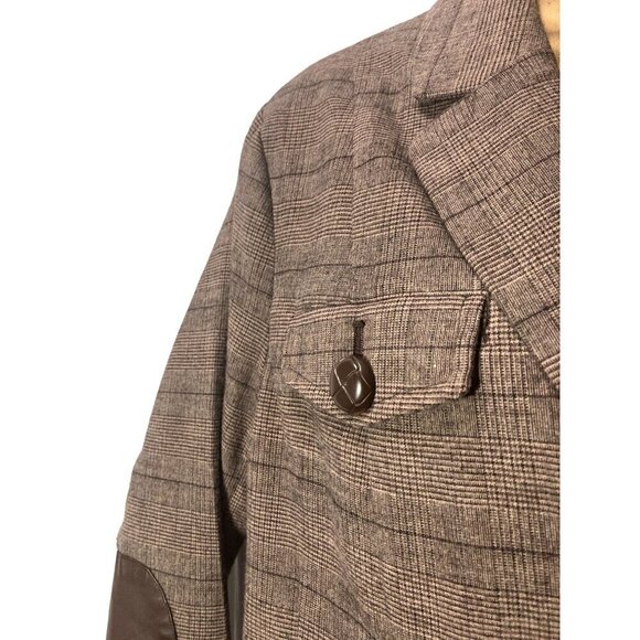 Y2K Tweed Jacket 12 Petite Elbow Patches Teacher Academia Capsule Office - Picture 5 of 7